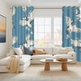 thumbnail image 4 of Japanese Cranes Blue Blackout Window Curtains for Living Room,Thermal Insulated Curtains,52x84 Inch,Set of 2, 4 of 6