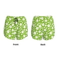 thumbnail image 5 of Vsdgher Green White Flowers Print Women's Running Double Layer Shorts High Waisted with Pockets Elastic Yoga Workout Athletic Gym Sports, 5 of 8