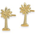 thumbnail image 2 of 14K Yellow Gold Mini Palmetto Palm Tree Post Earrings - 12.7mm, 2 of 6