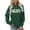 Dark Green, variant on Women's Letter Printed Pullover Sweatshirt Long Sleeve Crew Neck Casual Fashion Hoodie