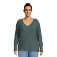 thumbnail image 3 of Terra & Sky Women’s Plus Size Waffle V-Neck Tee, 2-Pack, 3 of 6