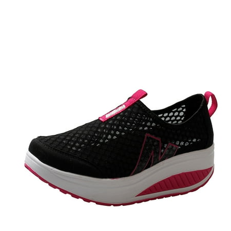 

Babysbule Womens Shoes Clearance Fashion Women Platform Shoes Women Loafers Breathable Air Mesh Swing Wedges Shoe