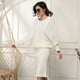 thumbnail image 3 of 2023 nuevo otoño e invierno europeo y americano de talla grande de las mujeres sueltas manga murciélago suéter largo suéter vestido, 3 of 4