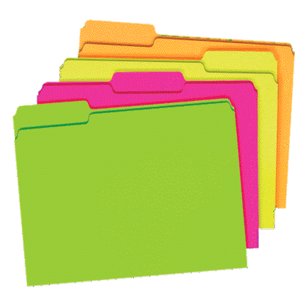 Pendaflex File Folders Neon Glow assorted colors