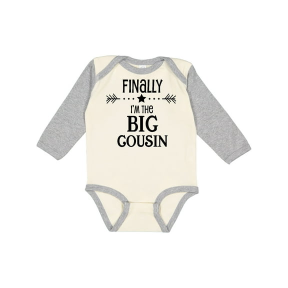 Inktastic Finally I'm the Big Cousin Boys or Girls Long Sleeve Baby Bodysuit