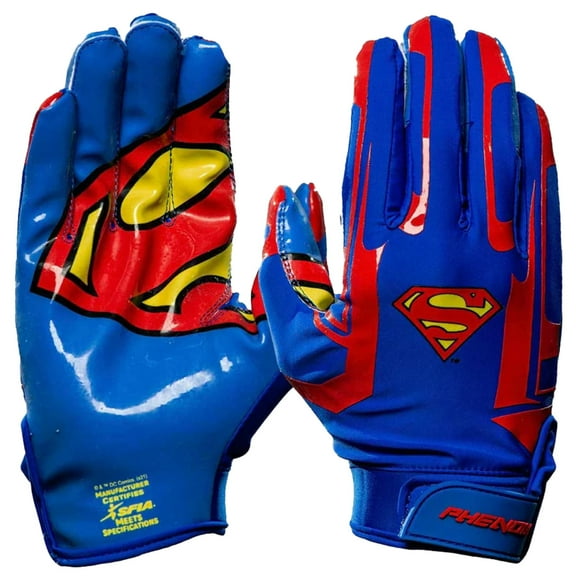 Superman Football Gloves - VPS1 by Phenom Elite (Small)