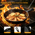 thumbnail image 4 of Cast Iron Skillet, TAIMASI 8" Non-Stick Pre-Seasoned Frying Pan, Oven Safe Cookware Set for Grilling, Sauteing, Baking, 4 of 8