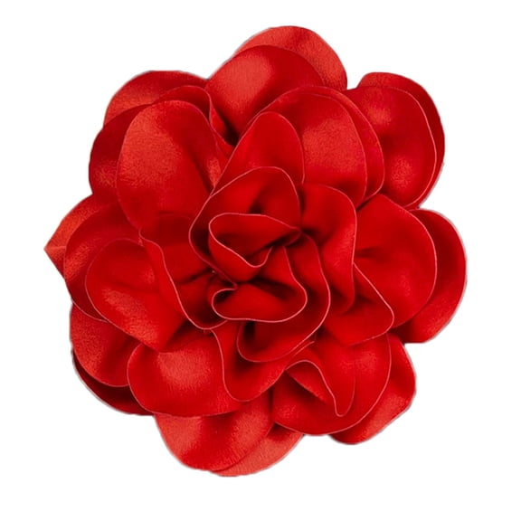 Product Brooches Satin Rose Flower Pin for Women Elegant Camellia Large Lapel Accessory Wedding Party Dress Memorial,19 cm,Red