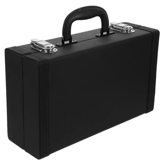 AURARMLET Black PU Clarinet Case with Ergonomic Handle and Secure Latch Lock Storage Bag