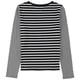 thumbnail image 2 of Camiseta básica a rayas Rebecca Taylor para mujer color negro talla XS, 2 of 2