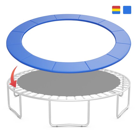 GVN 8 Feet Trampoline Spring Safety Cover without Holes-Blue