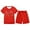 Red, variant on Gaexia Girls 2 Piece Outfit Summer Floral Print Short Sleeve Clothes Casual Sport T-Shirt and Shorts Set Clothing Sets Tracksuit Children Kid Girls