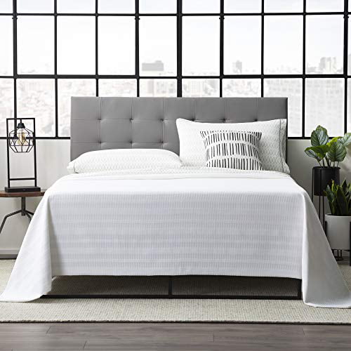 Everlane Home Hawthorne Faux Leather, Grey Leather Bed Frame Queen