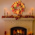 thumbnail image 2 of Thanksgiving Artificial Pumpkin Maple Leaf Wall Hanging Halloween Home Door Decoration with Festive Orange Pumpkins 17.71in Fall Decor for Indoor & Outdoor, 2 of 7