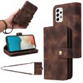 thumbnail image 1 of for Samsung Galaxy A53 5G Wallet Case, [Card Slots] PU Leather ID Credit Holder Folio Flip Kickstand Magnetic Clasp Phone Cover & Lanyard & Shoulder Strap for Samsung Galaxy A53, Brown, 1 of 8
