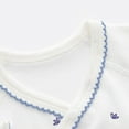 thumbnail image 5 of Zwiiyzr 0-3M Baby Unisex Bubble Romper Spring Fall Onesie Lace Up Newborn Climbing Clothes Long Sleeve Thin Boy and Girl Baby Clothes White, 5 of 9