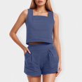 thumbnail image 1 of MKLEKYY Pantalones Cortos Deportivos Para Mujer Conjuntos De 2 Piezas Para Mujer Conjuntos A Juego Pantalones Cortos De Dos Piezas Tops Cortos Conjunto De Ropa De Moda, 1 of 5