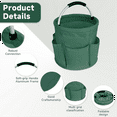 thumbnail image 4 of Cesta de picnic portátil con diseño de cesta de la compra para acampar, viajes de un día, barbacoas y regalos para familias o parejas, color verde, 4 of 8