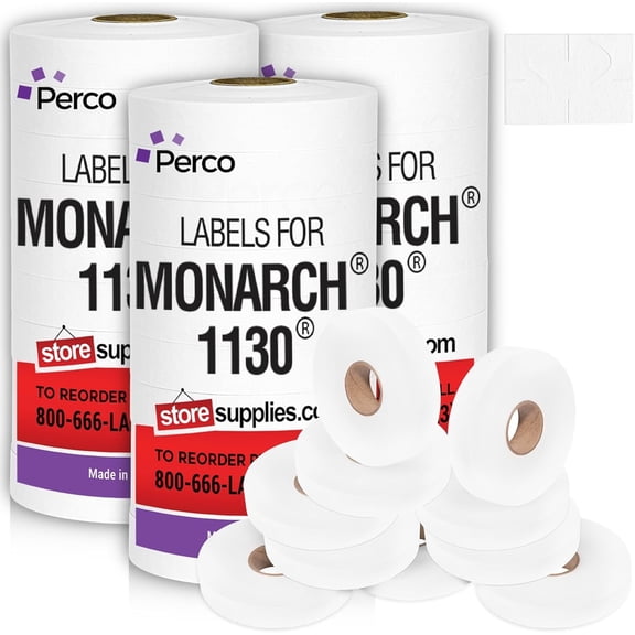 Pricing Labels for Monarch 1130 White - 75,000 labels w/ 30 Rolls Value Pack, 3 Sleeves - Made in USA