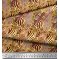 thumbnail image 3 of Soimoi Yellow Moss Georgette Fabric Leopard & Wild Animal Skin Print Fabric by Yard 42 Inch Wide, 3 of 3