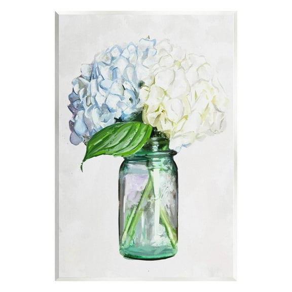 Country Jar Hydrangea Bouquet Botanical & Floral Graphic Art Unframed Art Print Wall Art