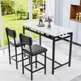 thumbnail image 6 of Kitchen Table Set, Dining Table and Chairs for 2, 3 Piece Dining Room Table Set with 2 Upholstered Chairs, Bar Dining Table Set for Small Spaces, Apartment, Breakfast, Pub, Rustic Black, 6 of 12