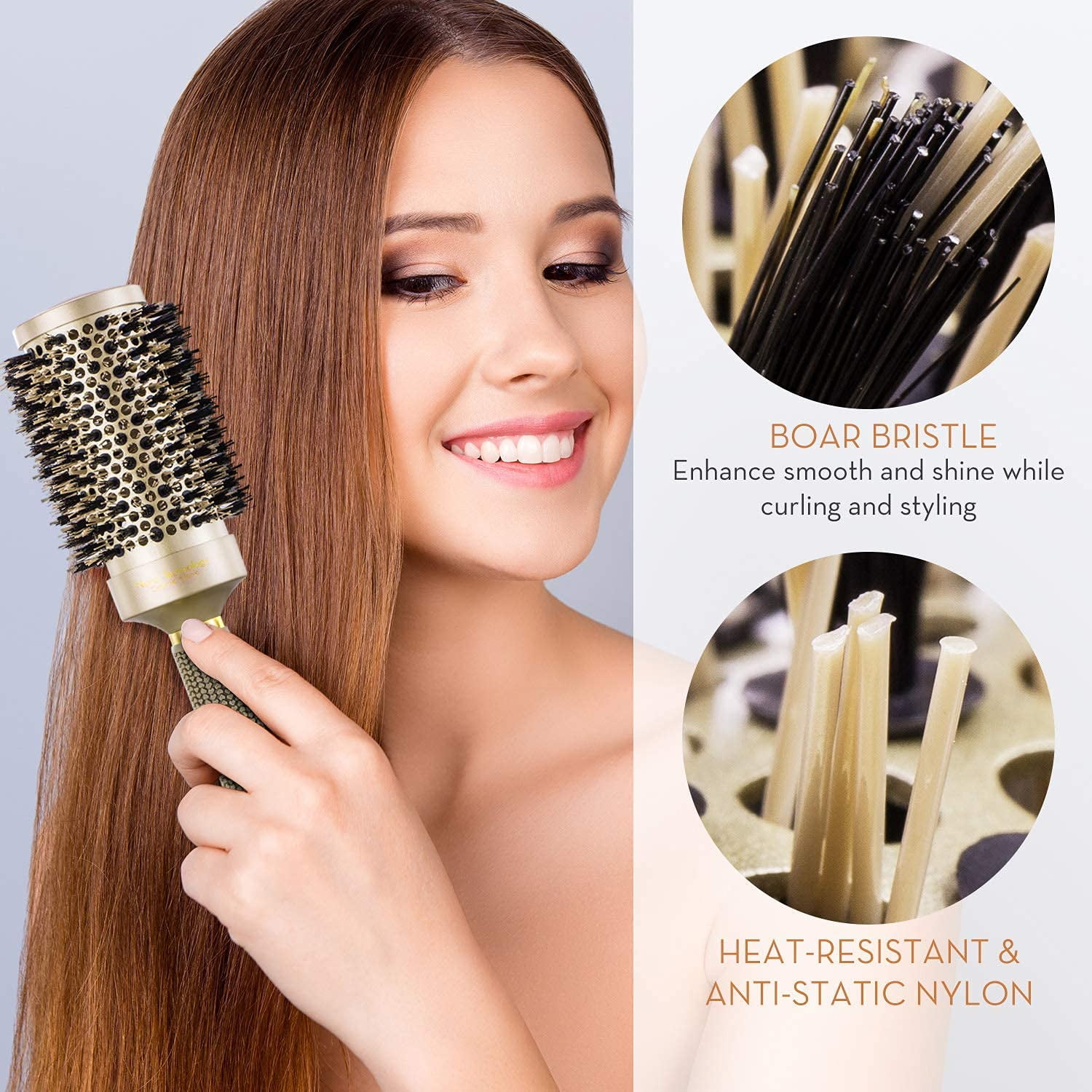 Round Brush, Nano Thermal Ceramic & Ionic Tech Hair Brush, Small