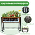 thumbnail image 2 of Raised Garden Bed with Legs and Wheels, Self-Watering Planter Box, 36x16x30 in Elevated Raised Bed with Storage Shelf & Hanging Hooks for Vegetables & Herbs, 2 of 7