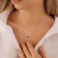 thumbnail image 3 of SZUL Women's 3/4 Carat TW Garnet and Diamond Flower Pendant in 10K Yellow Gold, 3 of 6