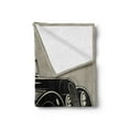 thumbnail image 2 of Cars Soft Flannel Fleece Throw Blanket, Classic Italian Model Nostalgic Car 50's Star Sign Pop Art Hobby Old-Fashion Image, Cozy Plush for Indoor and Outdoor Use, 50" x 60", Brown Black, by Ambesonne, 2 of 5