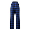 thumbnail image 5 of Womens Pajama Pants Christmas Plaid Summer Casual Loose Drawstring Elastic High Waist Comfy Trousers Straight Leg Long Pajama Pants for Women, 5 of 7