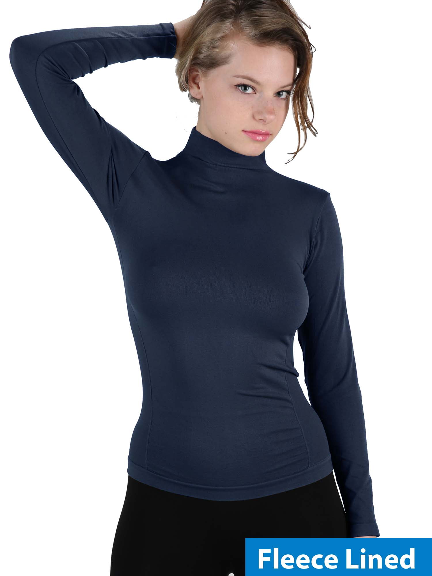 Download EK TANCO - Women Fleece Lined Mock neck Turtleneck Long ...