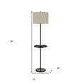 thumbnail image 3 of HomeRoots 62" Bronze Tray Table Floor Lamp With Beige Drum Shade, 3 of 7