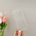 thumbnail image 3 of FYBTO Clear Wallet iPhone Case Clear Card Slot Case Slim Fit Protective Soft TPU Shockproof Wallet Case for iPhone 13 Pro Max (Clear), 3 of 6