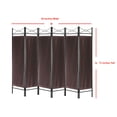 thumbnail image 4 of Legacy Decor Fabric Folding Metal Room Divider Modern 6 Panel Brown 71" Tall, 4 of 6