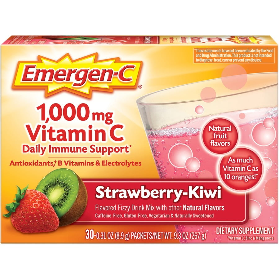 EmergenC StrawberryKiwi Vitamin C Drink Mix For Immune Support