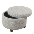 thumbnail image 4 of HomePop Transitional Fabric Storage Ottoman with Paisley Floral Pattern in Gray, 4 of 8