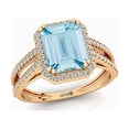 thumbnail image 3 of Aquamarine Engagement Ring, Diamond Wedding Ring, Promise 14k Solid Gold Ring, March Birthstone, 3 of 7