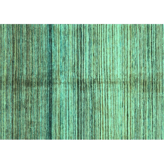 Ahgly Company Indoor Rectangle Oriental Turquoise Blue Modern Area Rugs, 3' x 5'