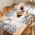thumbnail image 5 of Grey Botanical Placemats Set of 4 Dragonfly Flower Leaf Retro Ink Style Place Mats Indoor Wipeable Table Mats Washable Cloth Dining Table Placemats for Kitchen Holiday Party Home Decor 13x19 Inch, 5 of 9
