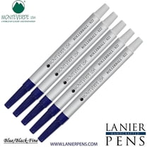 Lanier Combo Pack - 5 Pack - Monteverde Rollerball S22 Paste Ink Refill Compatible with most Sheaffer Style Rollerball Pens - BlueBlack (Fine Tip 0.6mm)