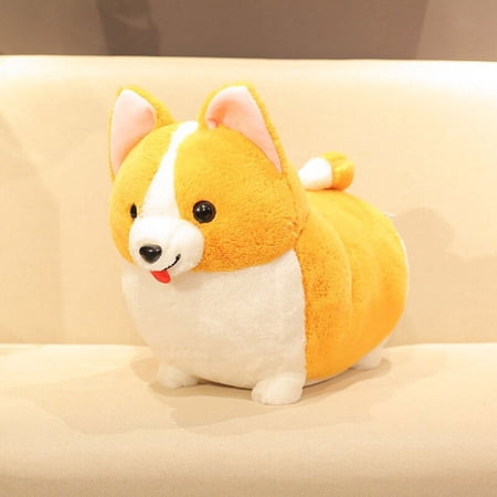 Oreiller Peluche Corgi 35 Cm - Chien Doux En Coton - Poupée Animal Mignonne Pour Enfants Et Adultes - Câlin Et Dodo