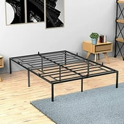Foldlife Full Metal Platform Bed Frame with Sturdy Steel Bed Slats,Mattress Foundation No Box Spring Needed Large Storage Space Easy to Assemble Non-Shaking and Non-Noise Black