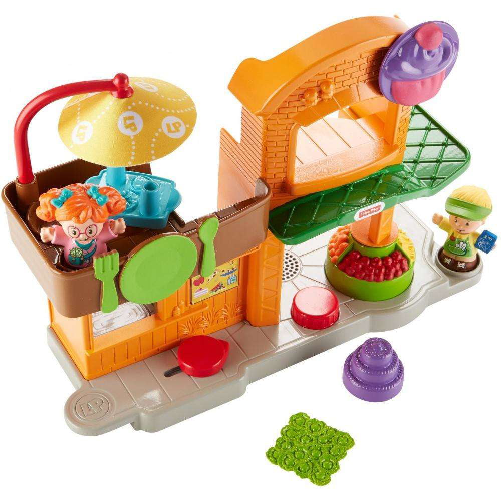 Fisher Price Little People Grocery store food tray Cake snack manners Market p 