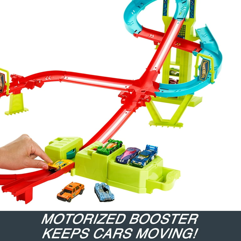 Hot Wheels Track Set, Neon Speeders Skyscraper Speed Circuit with