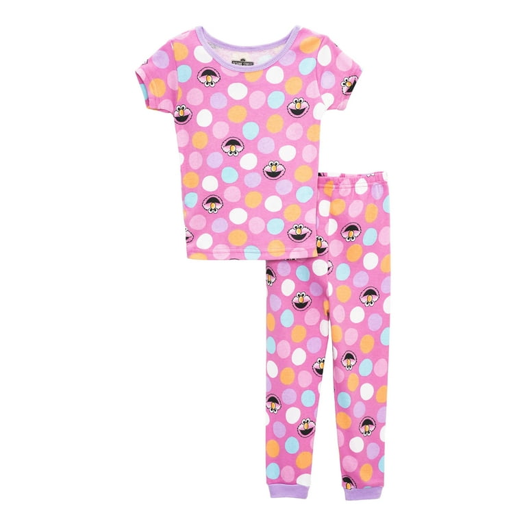 Sesame Street Toddler Girls Four Piece Pajama Set Female Violet Size 2T