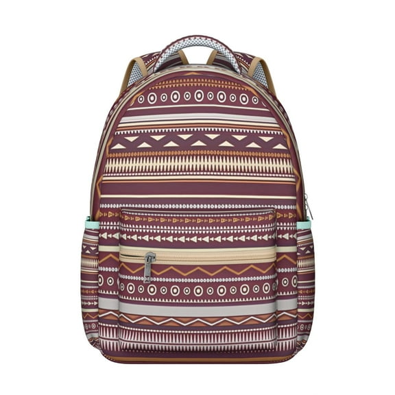 Vintage Boho Daypack - Tribal Design with 17" Laptop Pocket | Heavy Duty & Water-Resistant, Roomy for School & Travel