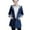 Blue, variant on ICHUANYI Womens Classic Hooded Mid Long Jean Jacket Plus Size Loose Long Sleeve Button Down Denim Jacket Trench Coat Fall Winter Clothes Outfits 2023