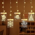 thumbnail image 1 of Luces de cortina 3d de cadena de luces de decoración navideña, blanco cálido USB, 1 of 1