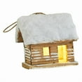 thumbnail image 4 of CarpNettore Christmas Village House Wooden Glow Cabin Rustic Gift Christmas Ornament Xmas Decor for Festival Holiday Desktop Party Office Style B, 4 of 9